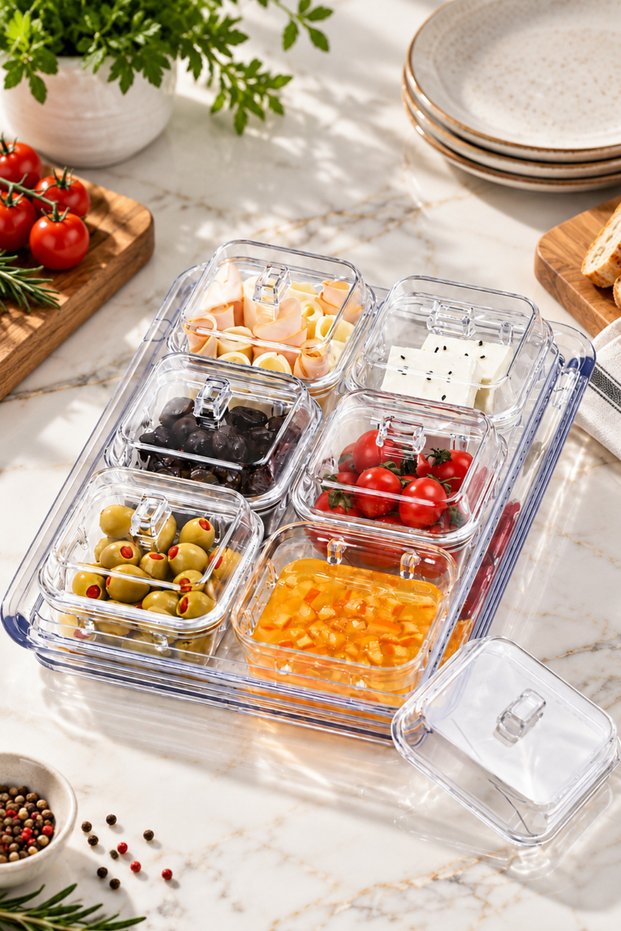 6-Piece Breakfast Set with Acrylic Lids & Storage Container Ckr4838