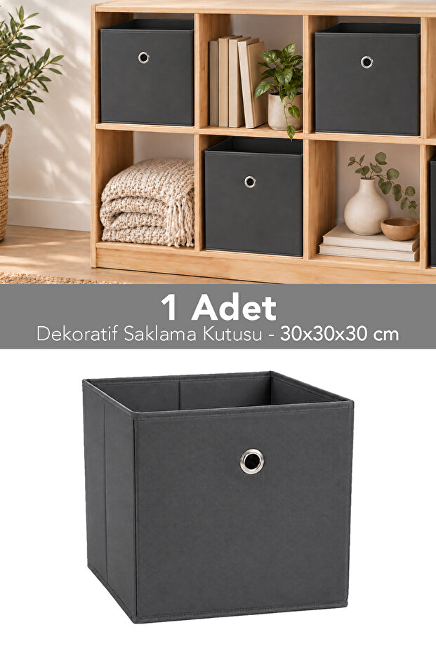 1 Piece Closet Organizer, Laundry Toy Storage Box Basket Organizer 30X30X30 cm