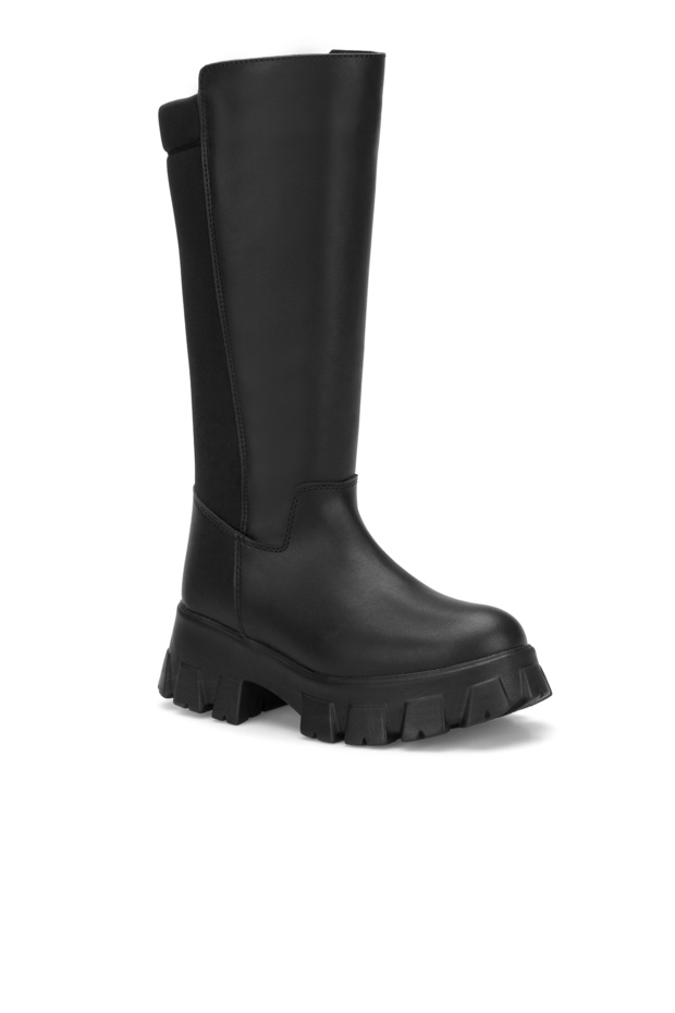Ds Hera Black Stretch Women's Heeled Zippered Stretch Boots Casual Shoes Winter Boots