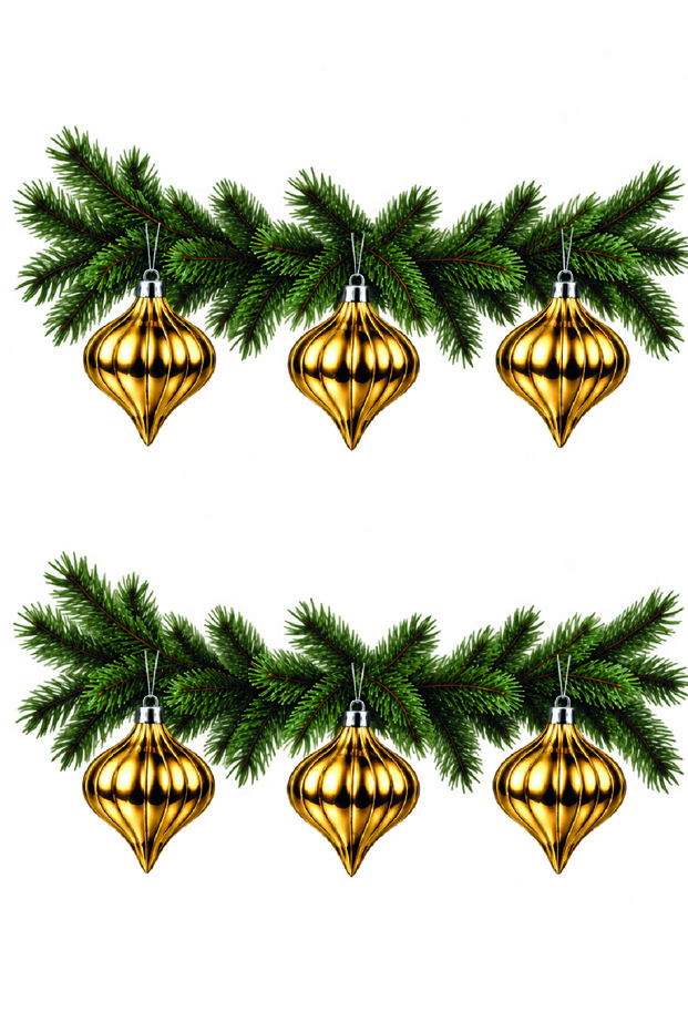 6-Piece 6 cm Christmas Pine Tree Ornament with Spinning Top Figure