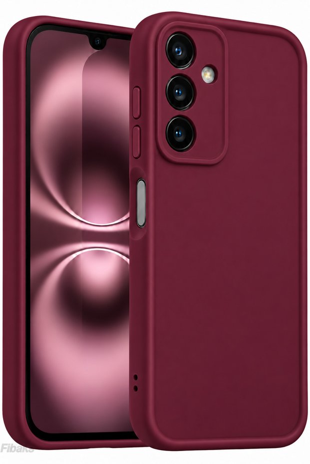 Galaxy A26 Case Camera Protected Soft Textured Shock Absorbing Burgundy Silicone Cover