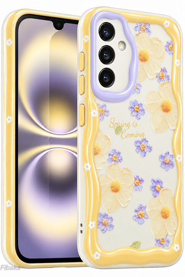 Galaxy A35 Case Designed with Patterned Camera Protection Daisy Flower Colorful Silicone Cover