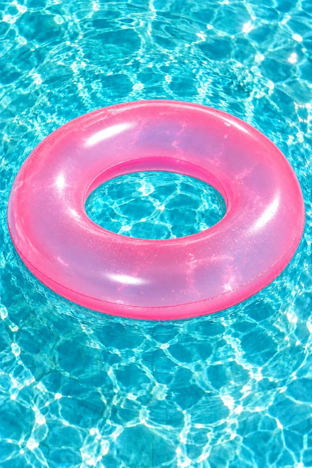Neon inflatable Bagel - Colorful Phosphorescent Sea Ring - 91 cm