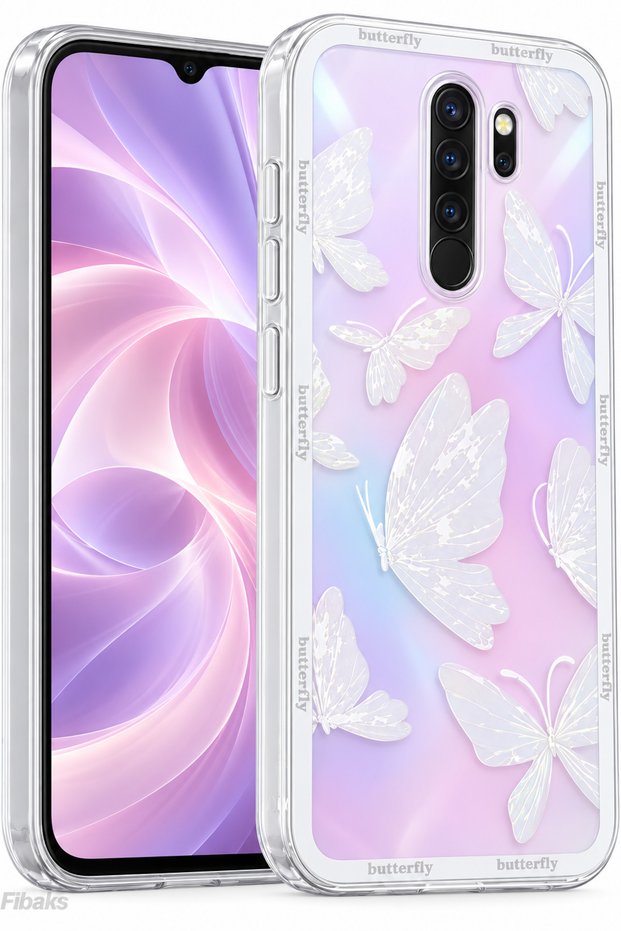 Redmi Note 8 Pro Case Designed Patterned Camera Protected Transparent Butterfly Flexible Soft Cover
