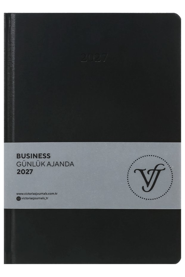 Business 2027 Daily Agenda 17X24 cm – Vegan Leather Hard Cover, 12 Bookmarks, 1 Page Per Day