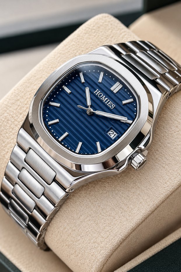 Men's Watch with Calendar Display, Reference Model, with Gift Box and Bracelet as a Gift. Hmmys51