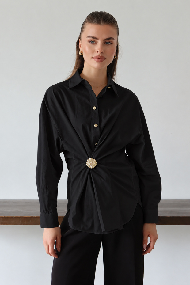 Black Gold Accessory Detailed Shirt Twoaw26Go00137