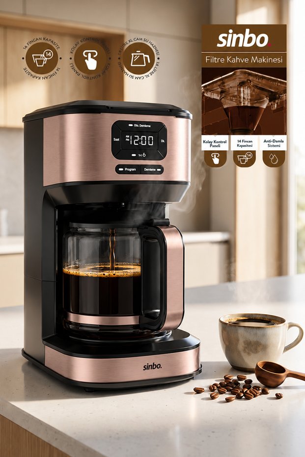 Scm-9042 Automatic Timer XL 14-Cup Drip Coffee Maker with Digital Display
