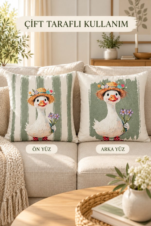 Decorative Cushion Cover with Animal-Themed Pattern (43x43 cm)