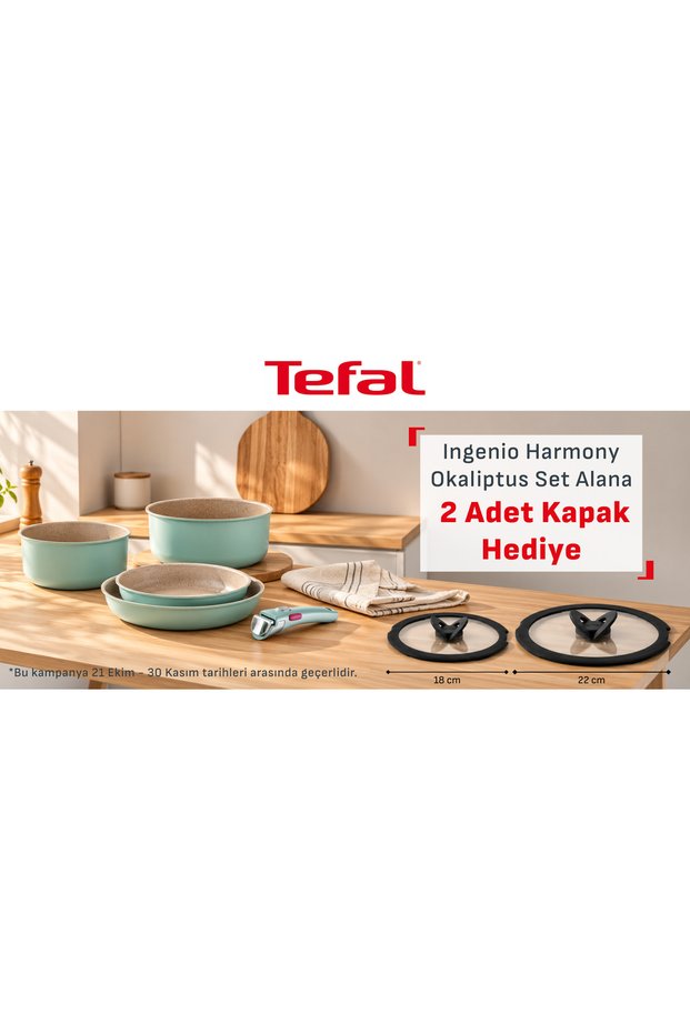 Ingenio Harmony Eucalyptus Large Frying Pan and Pot Set - 10-Piece Set - 2 Lids