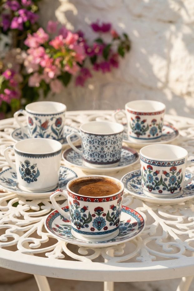 Rowena 6-Piece Porcelain Coffee Cup Set - 90 ml