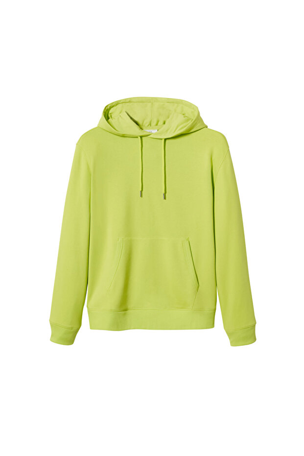 Erkek Lime Yeşili Sweatshirt - 4