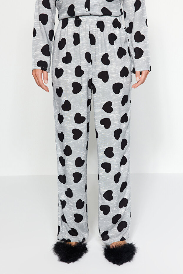 Komplet piżamowy z wiskozy w kolorze szarym w kształcie serca Thmaw21Pt0936 - 6