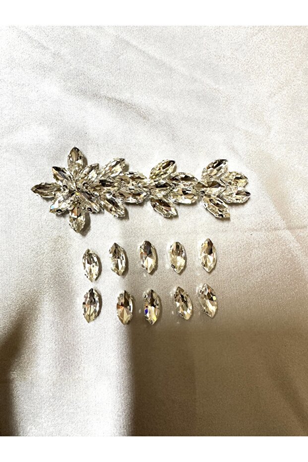 Leaf Buckle Crystal Stone Shoes Bag Buckle