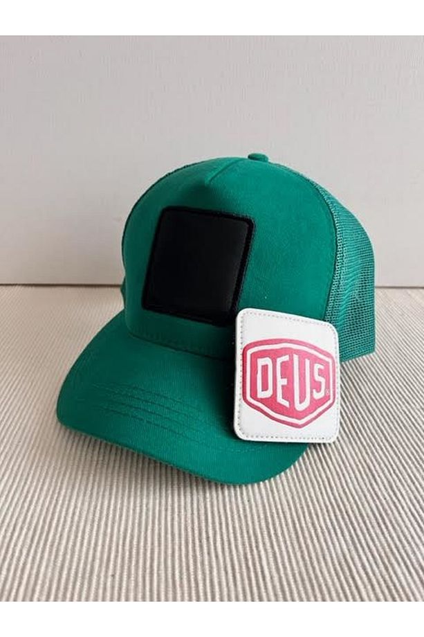 Deus Çıkarılabilir Logolu Ayarlanabilir Unisex Stickerlı Fileli Benetton Yeşili Şapka - 4