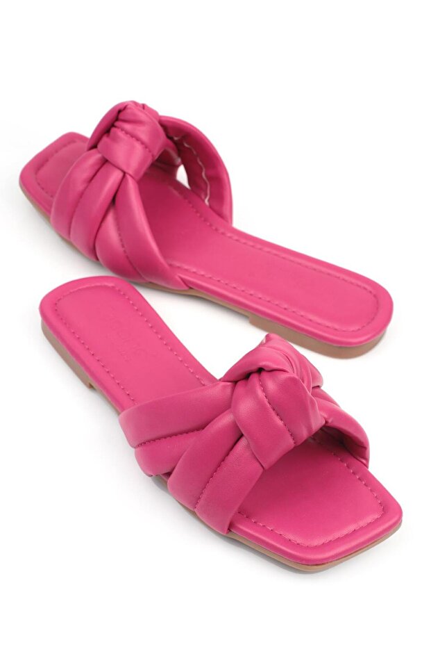 Capone lapos sarkú fukszia női papucs - 7