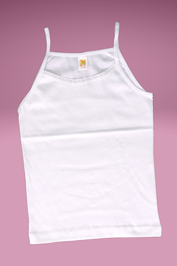 100% Cotton,p.ribana Children's Lace Thin Strap Tank Top