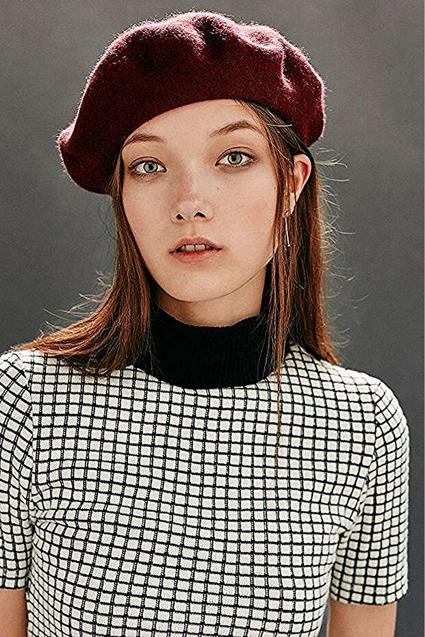 Burgundy French Painter Australian Wool Felt Beret