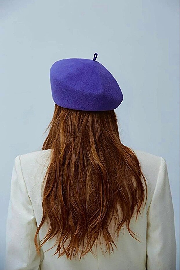 Purple French Painter Australian Wool Felt Beret