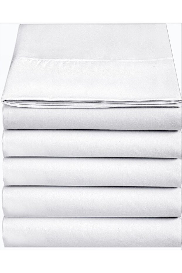 Ranforce Double Size 5 Pieces 220x240 cm White Flat Sheet (Quality Tight Woven Fabric for Hotels)