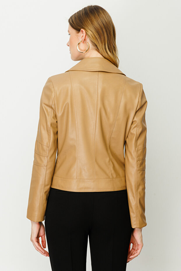 Deri Fermuarlı Mont - 6