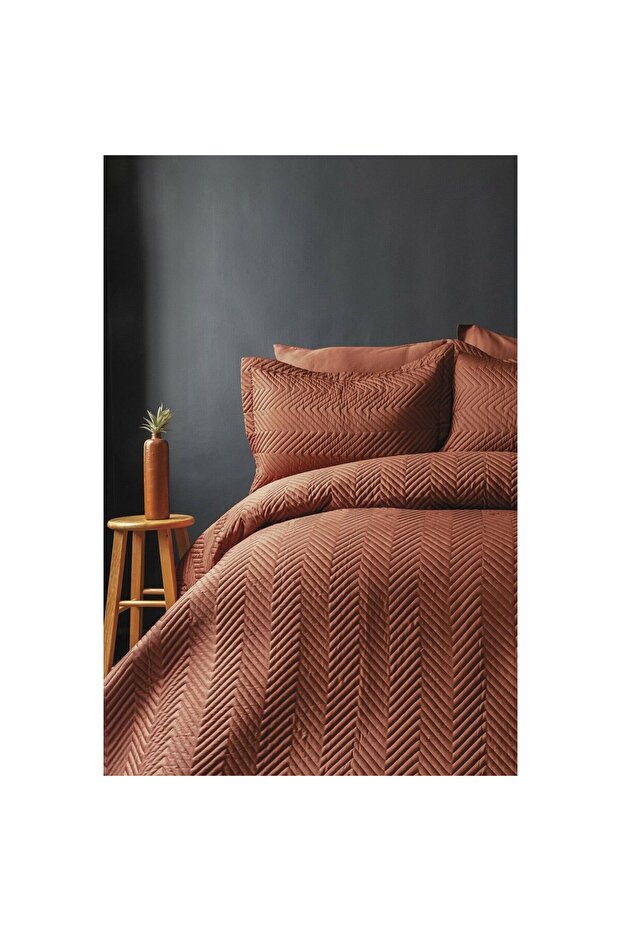 İSSİMO SIMPLY SATEN YATAK ÖRTÜSÜ SETİ TEK KİŞİLİK BAKIR - 1