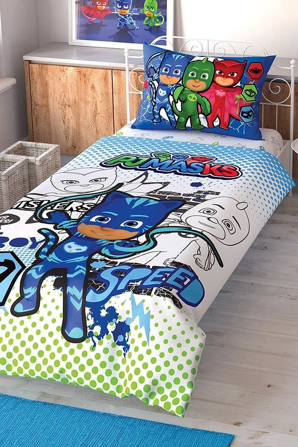 Lisanslı Pj Masks Çek Canlandır Tek Kişilik Nevresim Takımı - 1