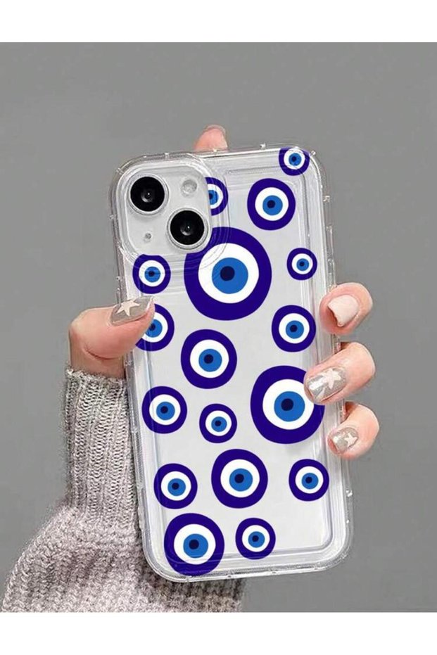 iPhone 14 Compatible Evil Eye Bead Patterned Silicone Case