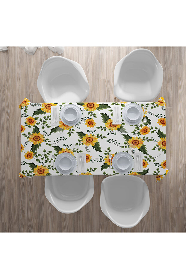 AYÇİÇEĞİ MASA ÖRTÜSÜ 120x160 , ÇİÇEKLİ MASA ÖRTÜSÜ , SARI MASA ÖRTÜSÜ - 3