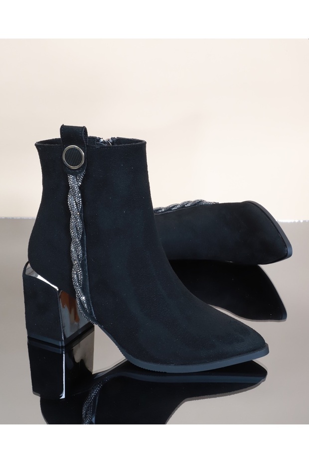 1732-248027 Tpu Tabanlı Ayna Ökçeli Klasik Bot siyah nubuk - 1