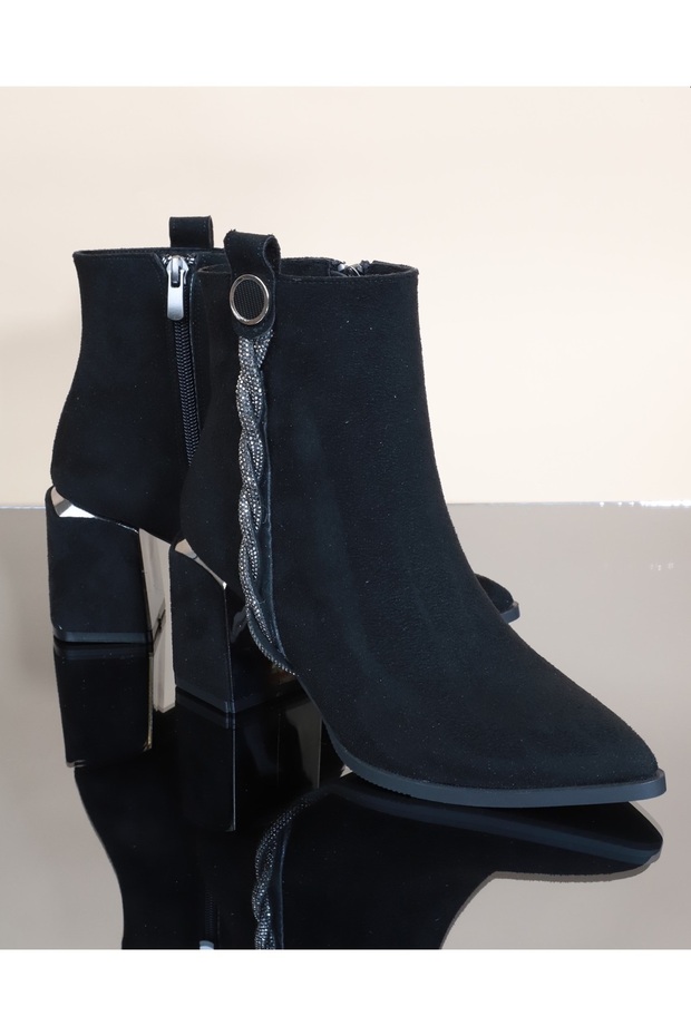 1732-248027 Tpu Tabanlı Ayna Ökçeli Klasik Bot siyah nubuk - 2