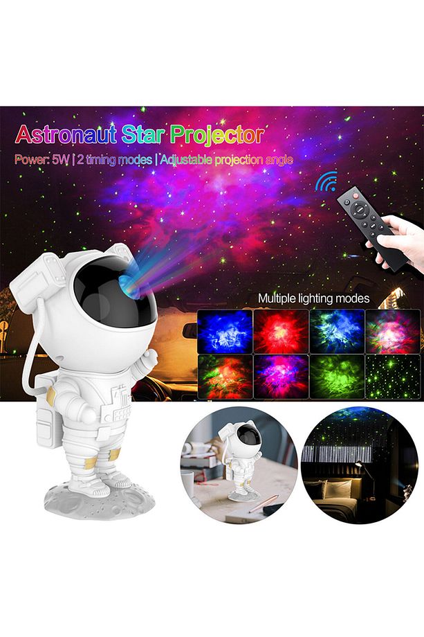 Astronot Projektör Led Star Projector Night Lights Gece Lambası 8 Farklı Mod Nebula Işık - 1