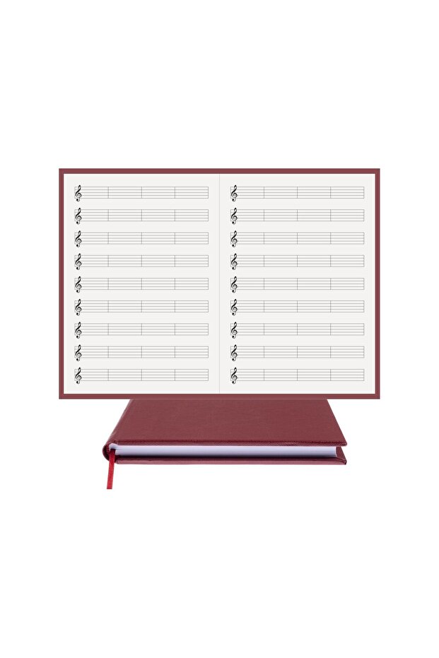 Music Notebook (LEFT-LEFT WITH KEY, RIGHT-LEFT CUT STRIP) 100% Handmade, Hand Stitched - Thermo Leather (A/5)
