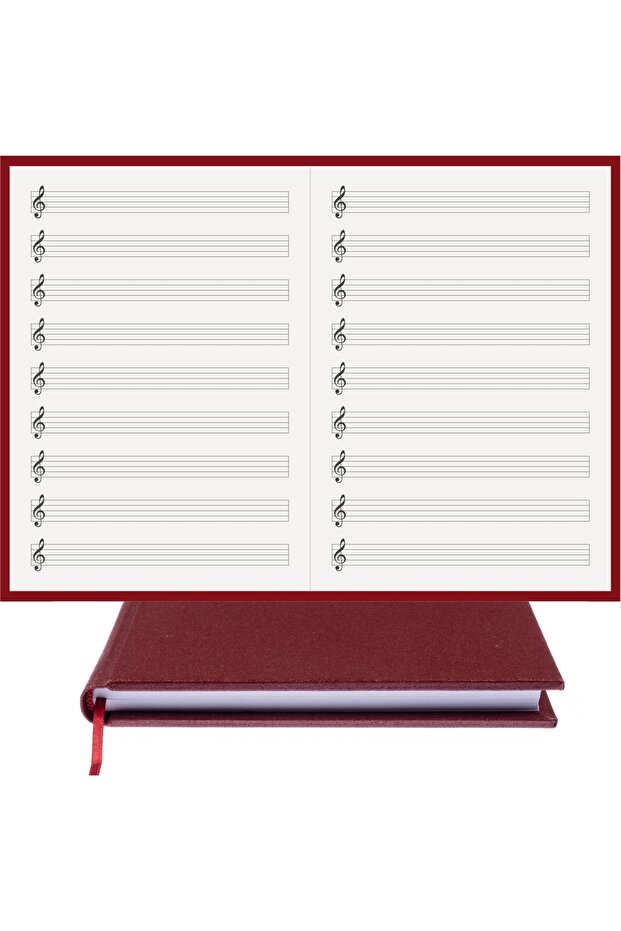 Music Notebook (LEFT-LEFT KEY, RIGHT-LEFT CUT OUT)100% Handmade, Hand Stitched - Genuine Leather Cloth (A/5)