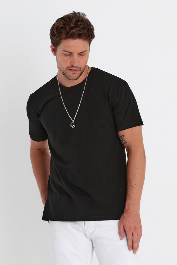 Erkek Basic Tişört Düz Klasik - 7