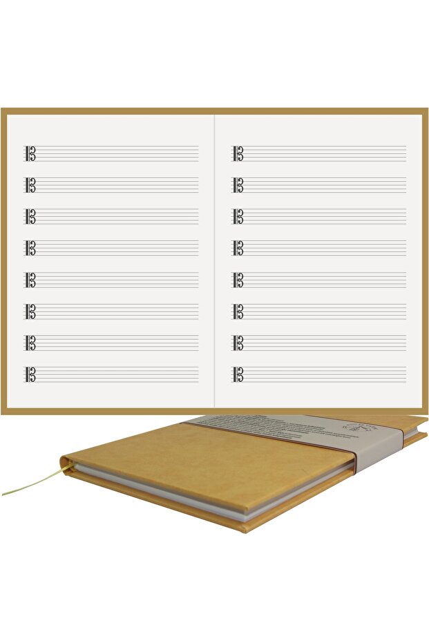 كتاب الموسيقى (DO KEYED) 100% صناعة يدوية، خياطة يدوية (خيوط) جلد حراري من الدرجة الأولى (A/5)