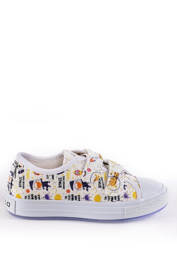 Taliviana White Alien Daily Printed Unisex Girls Boys Velcro Sports Shoes Sneakers Orthopedic School Shoes