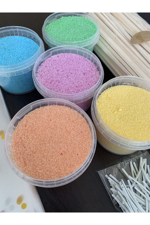 Ev Tipi Pamuk Şeker Üretim Seti 5 Çeşit Aroma 400 Gr. 50 Çubuk Poşet Klips - 2