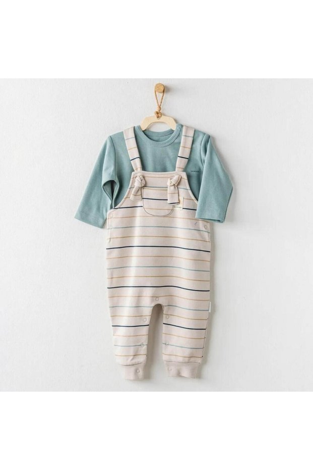 Andywawa AC24083 Let S Love Nature Baby Salopet Set Stone Green
