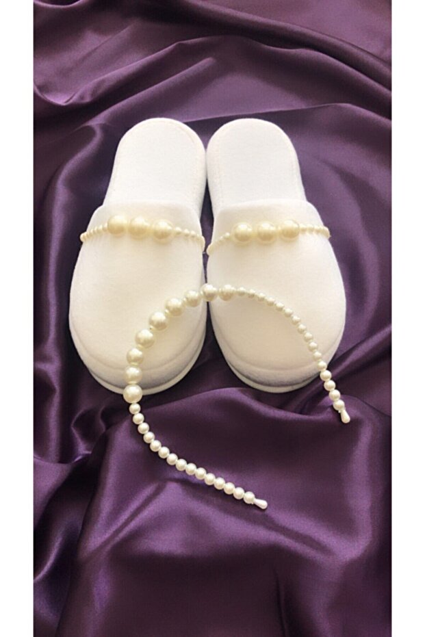 Lohsa Sets Pearl Crown Slippers Maternity, Bridal Crown Slippers – Maternity Set, Stylish Design, Women's Accessory