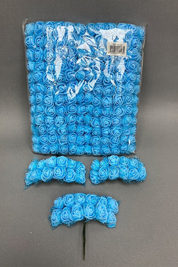 Artificial Flower Blue Latex Artificial Flower 144 Pieces – Artificial & Dry Flower, Stylish Design, Women's Accessory – Y