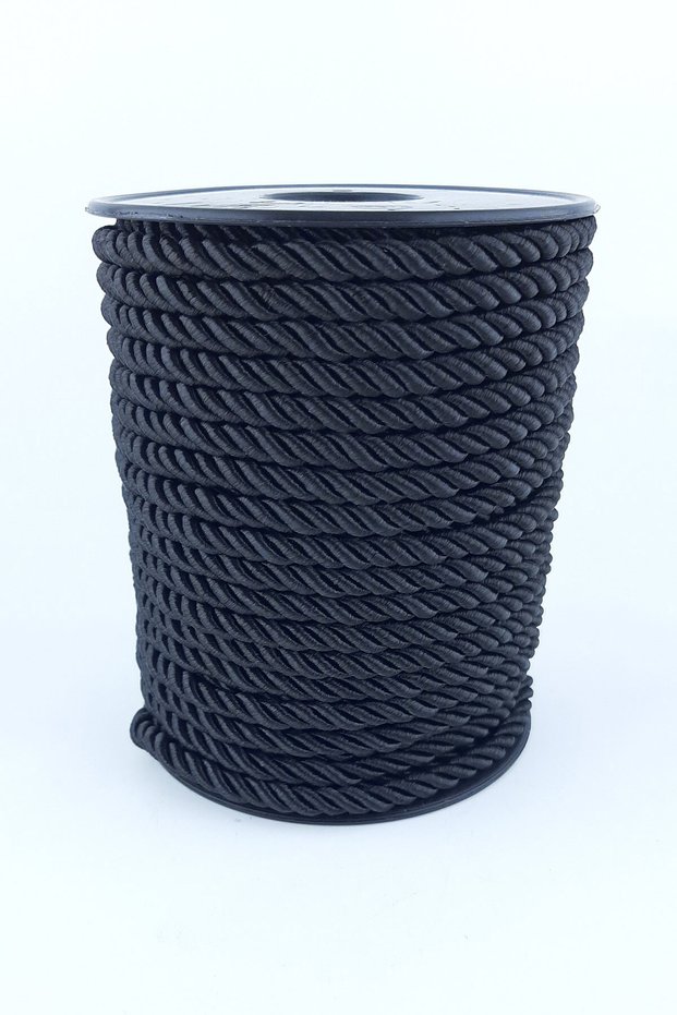 Knitting Yarn Black Cord Rope 6 mm 25 Mt – Knitting Yarn, Stylish Design, Women's Accessory – Knitting Yarn – Knitting Yarn