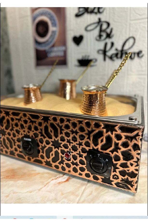Kumda Kahve Makinesi Çift Isıtıcı Bakır Cezve Kum Hediyeli - 3