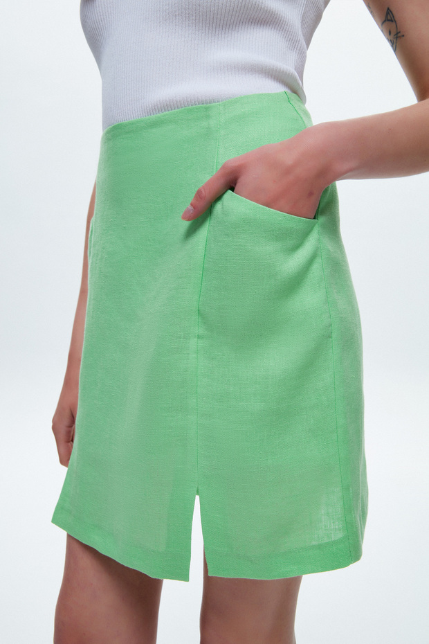 Kısa Keten Etek - 3