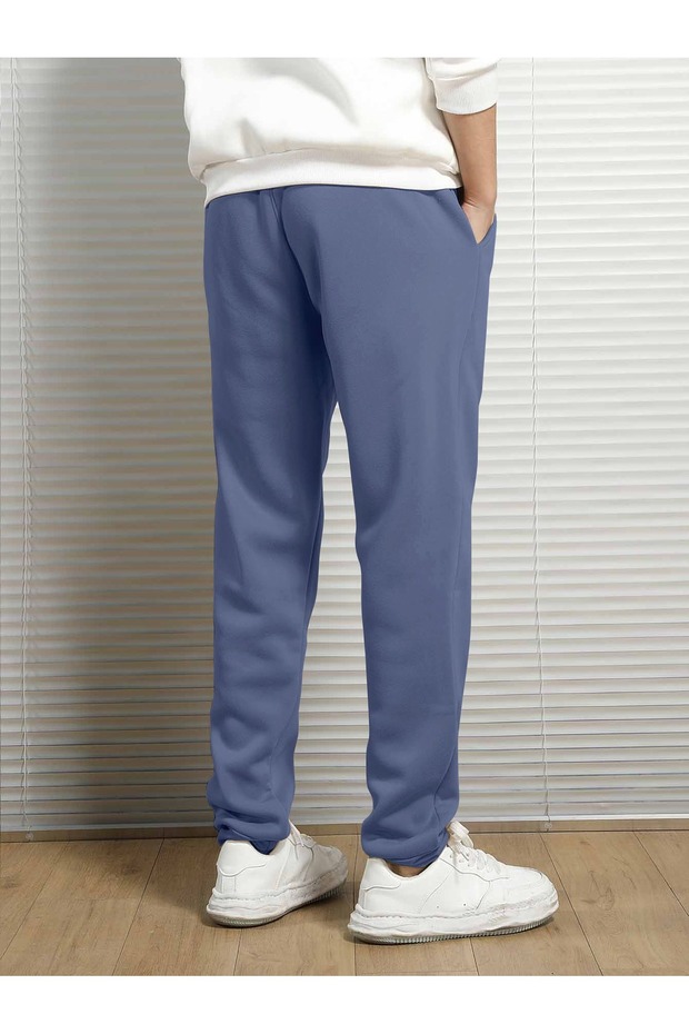 Mountain Print Drawstring Waist Thermal Lined Eşofman Altı - 2