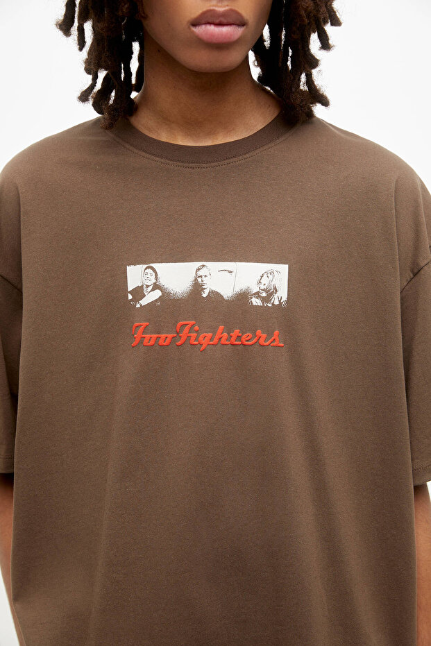 Foo Fighters baskılı t-shirt - 4