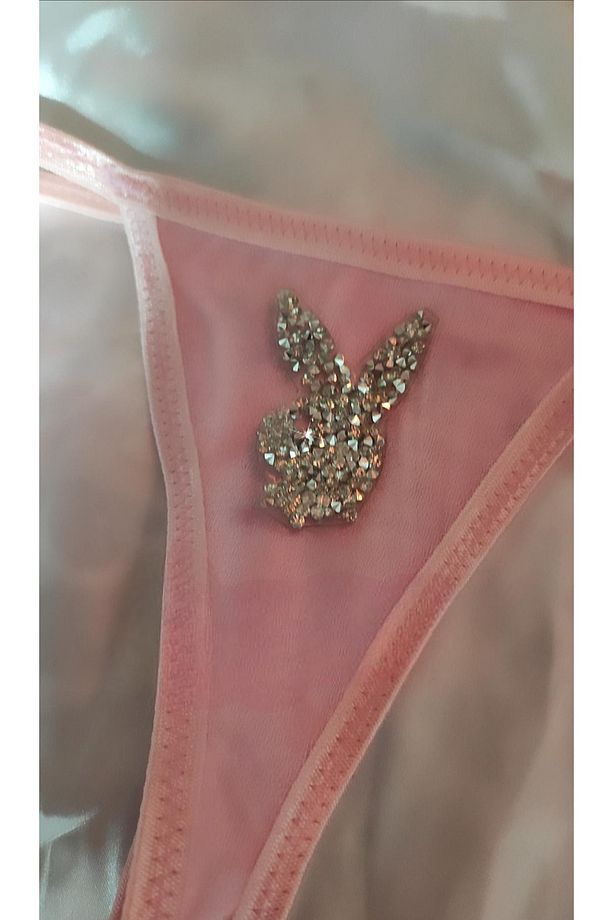 Playboy Logolu Taşlı T-String Model Tanga - 1