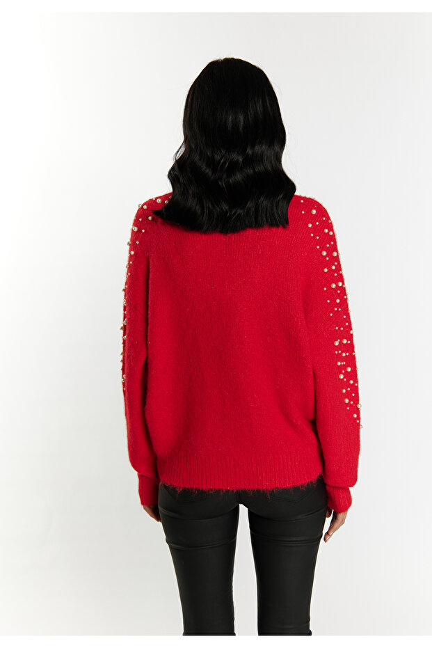 Strickjacke mit Perlen - 4