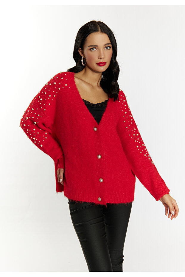 Strickjacke mit Perlen - 2