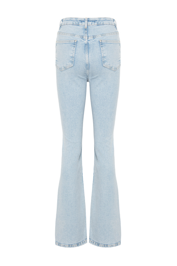 Açık Mavi Yüksek Bel Orta Esnek Flare Jeans İspanyol Paça TWOAW24JE00083 - 10